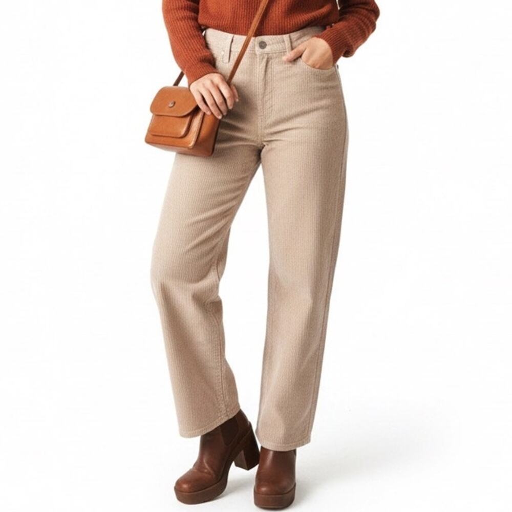 Levi's Premium Ribcage Straight Corduroy Ankle Pants Womens 30 Pink Soft Grunge